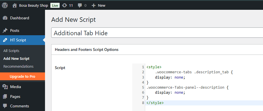 Use HT Script Plugin