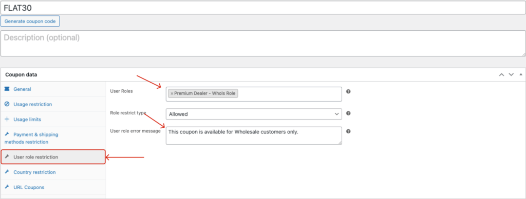 User Role Restriction