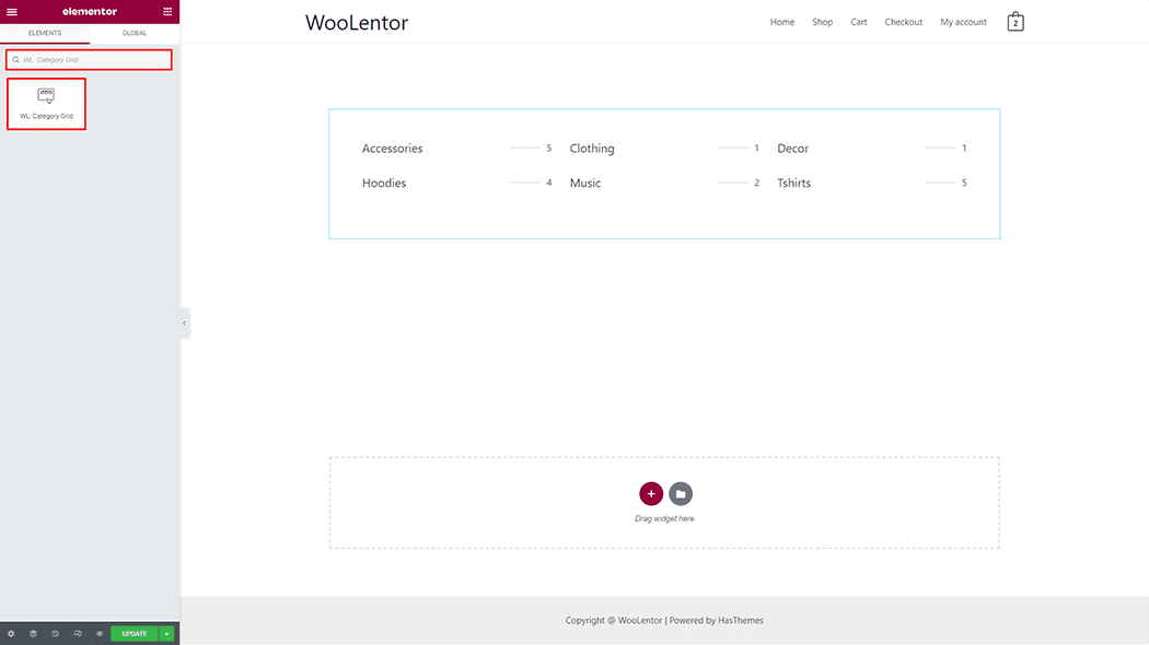 WooLentor Category Grid Widget