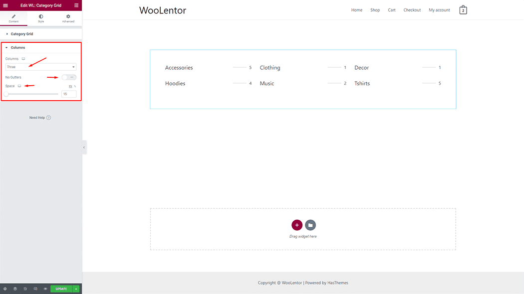 WooLentor Category Grid Widget