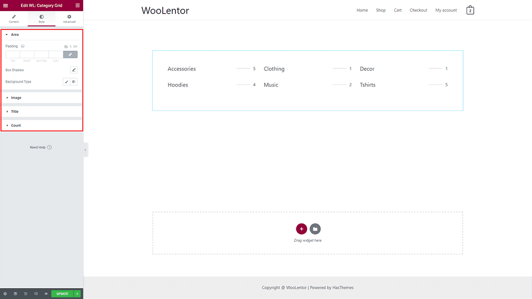 WooLentor Category Grid Widget