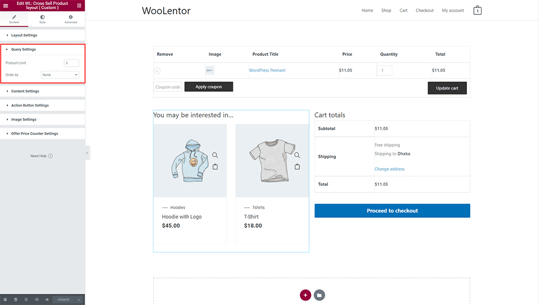 WooLentor Cross Sell Product..( Custom ) Widget