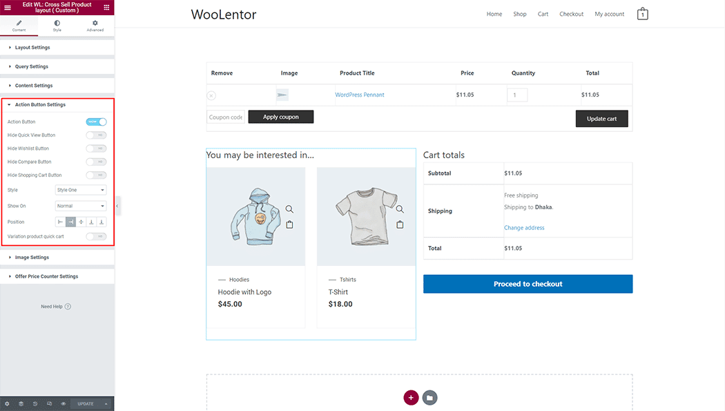 WooLentor Cross Sell Product..( Custom ) Widget