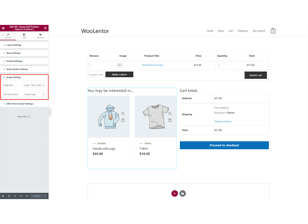 WooLentor Cross Sell Product..( Custom ) Widget