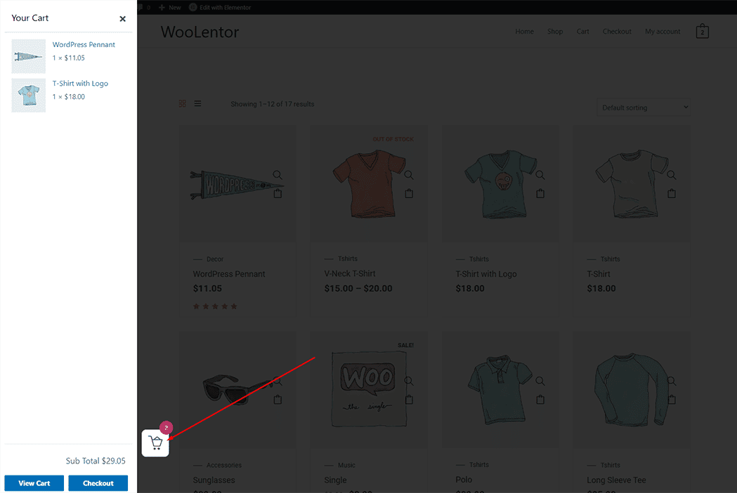 WooLentor Mini Cart Template