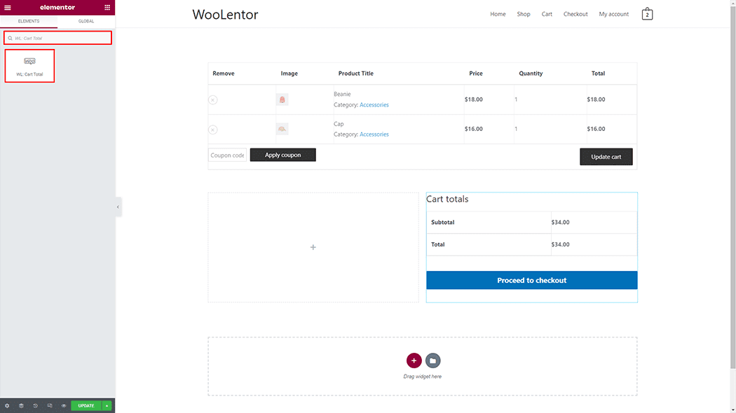 WooLentor Product Cart Total Widget