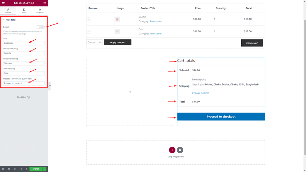 WooLentor Product Cart Total Widget