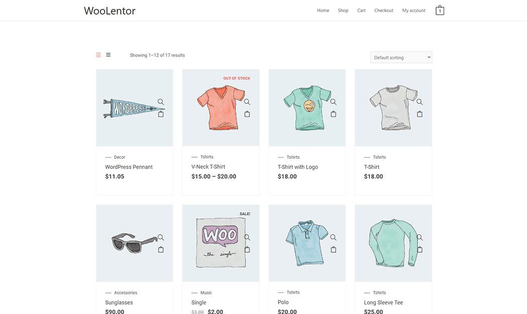 WooLentor Product Shop Page Template