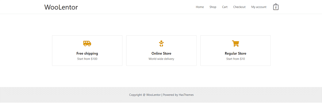 WooLentor Store Features Widget