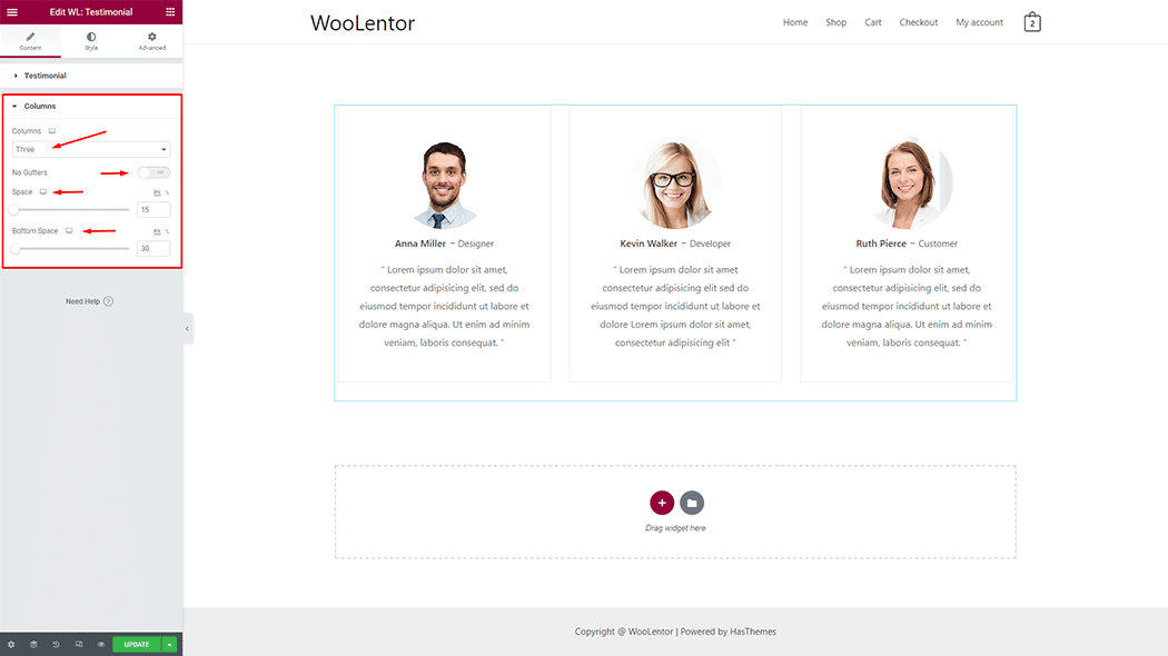 WooLentor Testimonial Widget