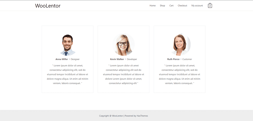 WooLentor Testimonial Widget
