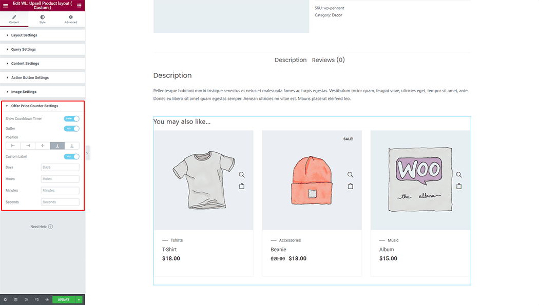 WooLentor Upsell Product..( Custom ) Widget
