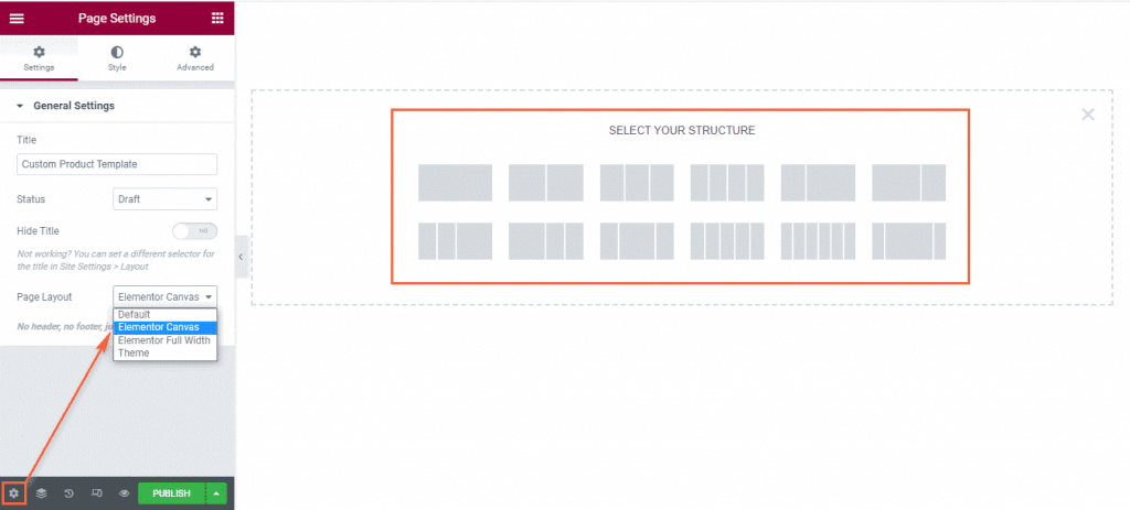 Woolentor page layout setting option