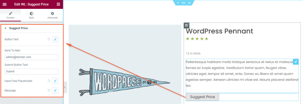 Woolentor Suggest Price widget