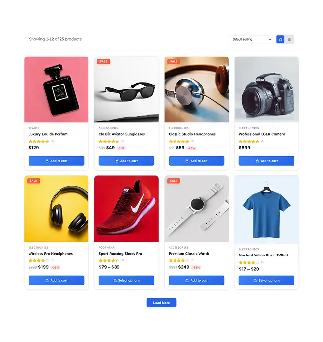 Modern Product Grid – Load More
