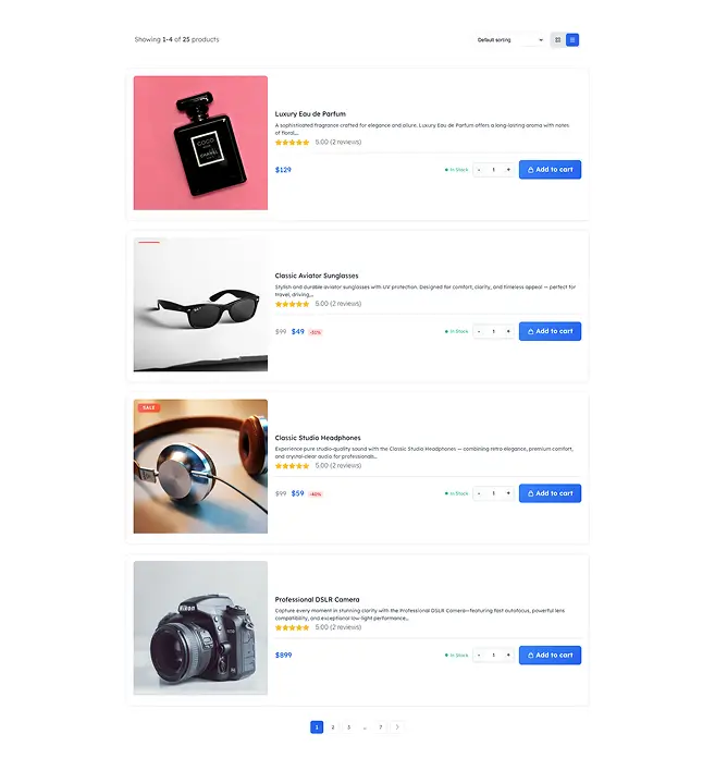 Product List - Modern