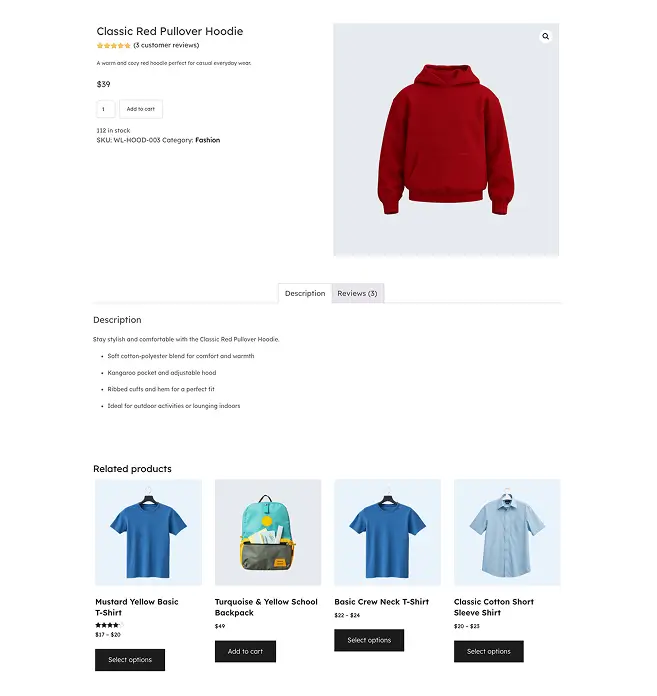 Product Page with Right-Side Thumbnail