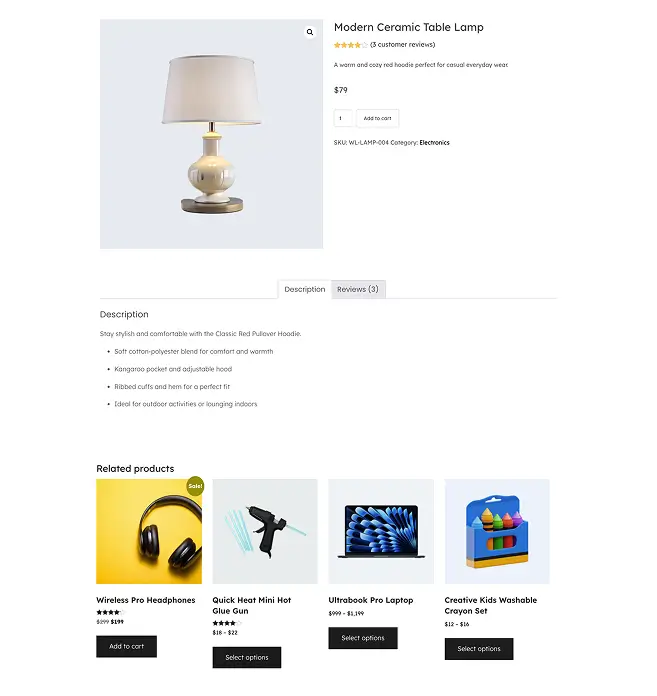 Single Product Page One