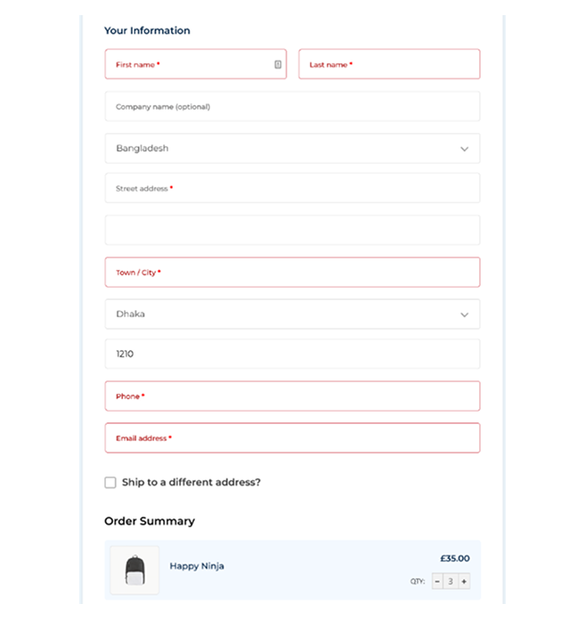 Checkout Page with Secure Payment & Review Layout