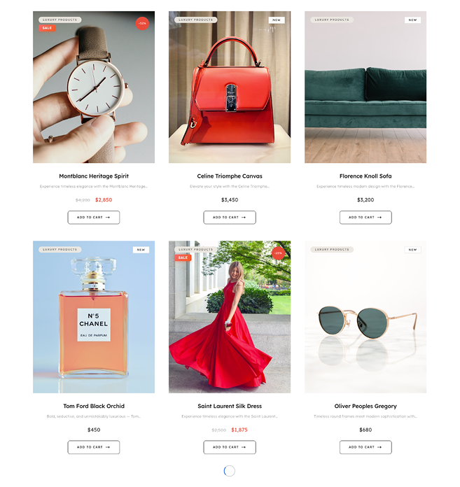 Luxury Product Grid – Infinite Scroll