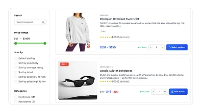 Modern Product List With Sidebar