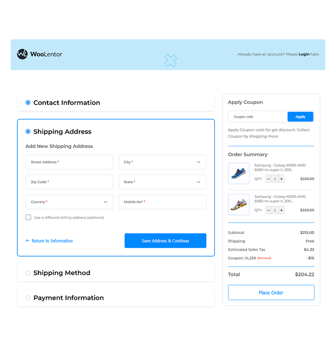 Multi-Step Checkout with Order Summary