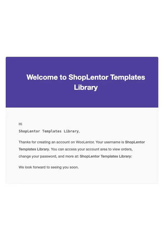 New Account – Clean Purple Welcome