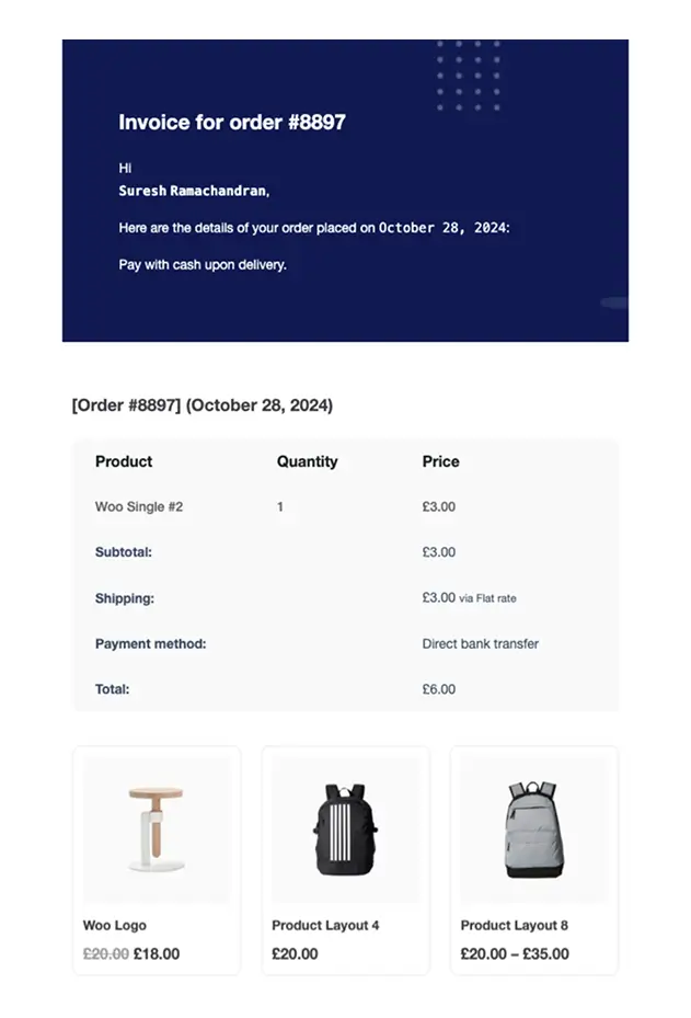 Order Details – Modern Invoice Layout