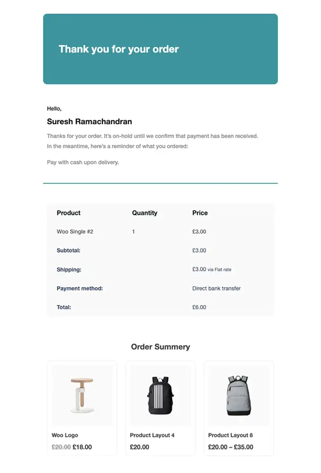 Order On-Hold – Classic Summary Layout