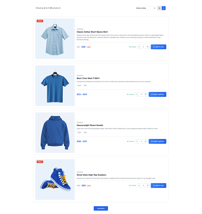 Product List – Modern