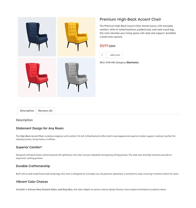 Product Page with Variant Thumbnails