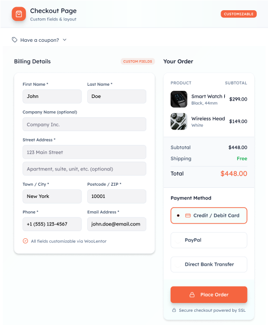 Checkout Page Customization Hero Image