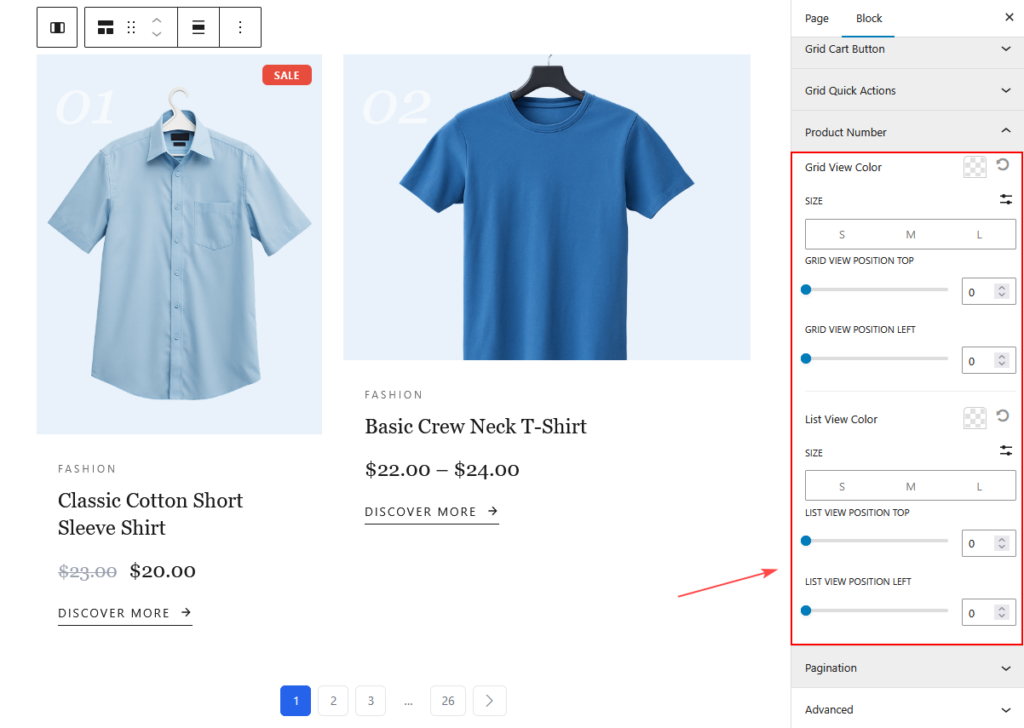 Product Number style