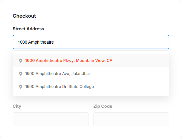 Google Address Autocomplete