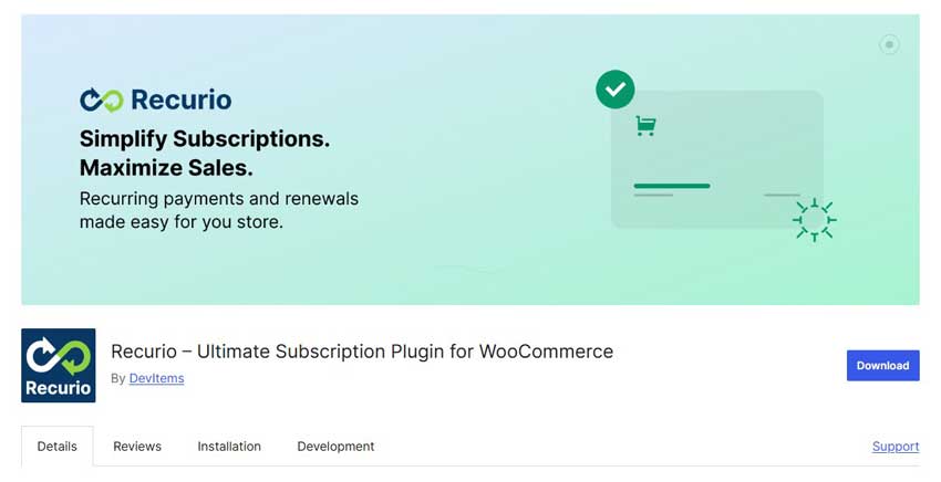 Recurio - Subscription Plugin for WooCommerce