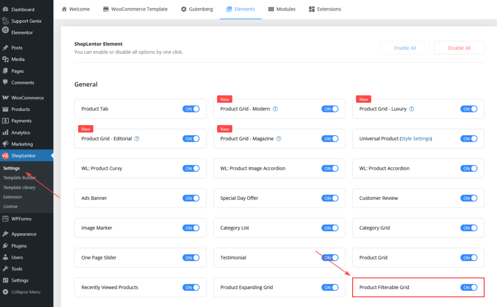 Filterable Product Grid