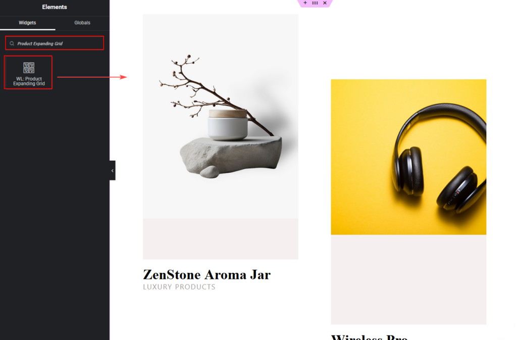 Product Expanding Grid