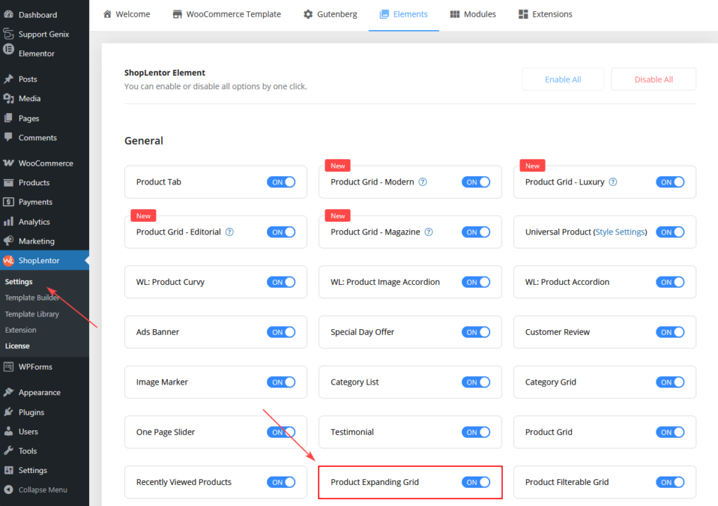 Product Expanding Grid