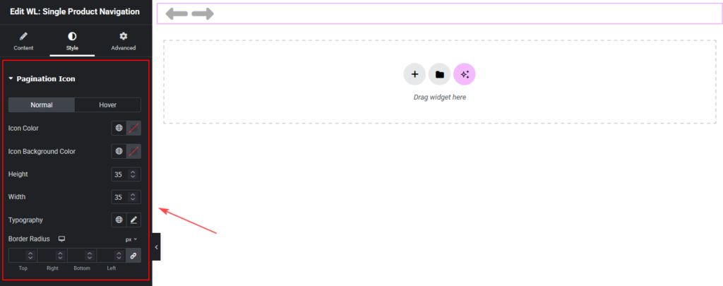 Single Product Navigation Widget for Elementor