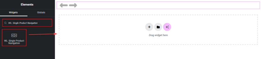 Single Product Navigation Widget for Elementor