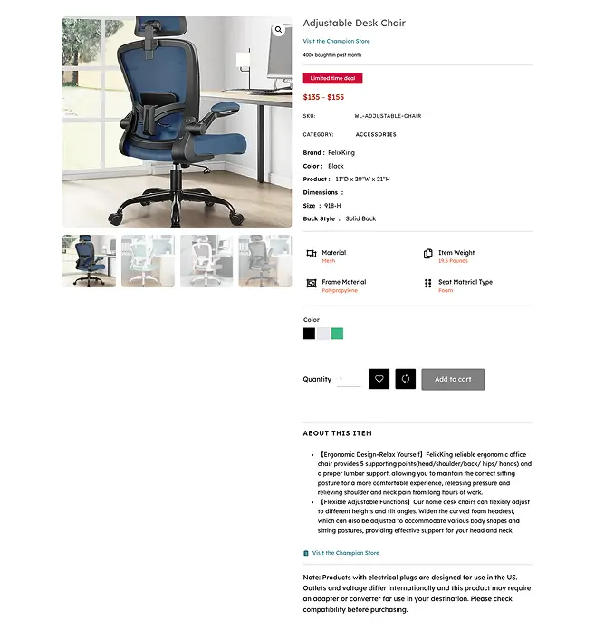 Amazon-Style Product Page Demo Two