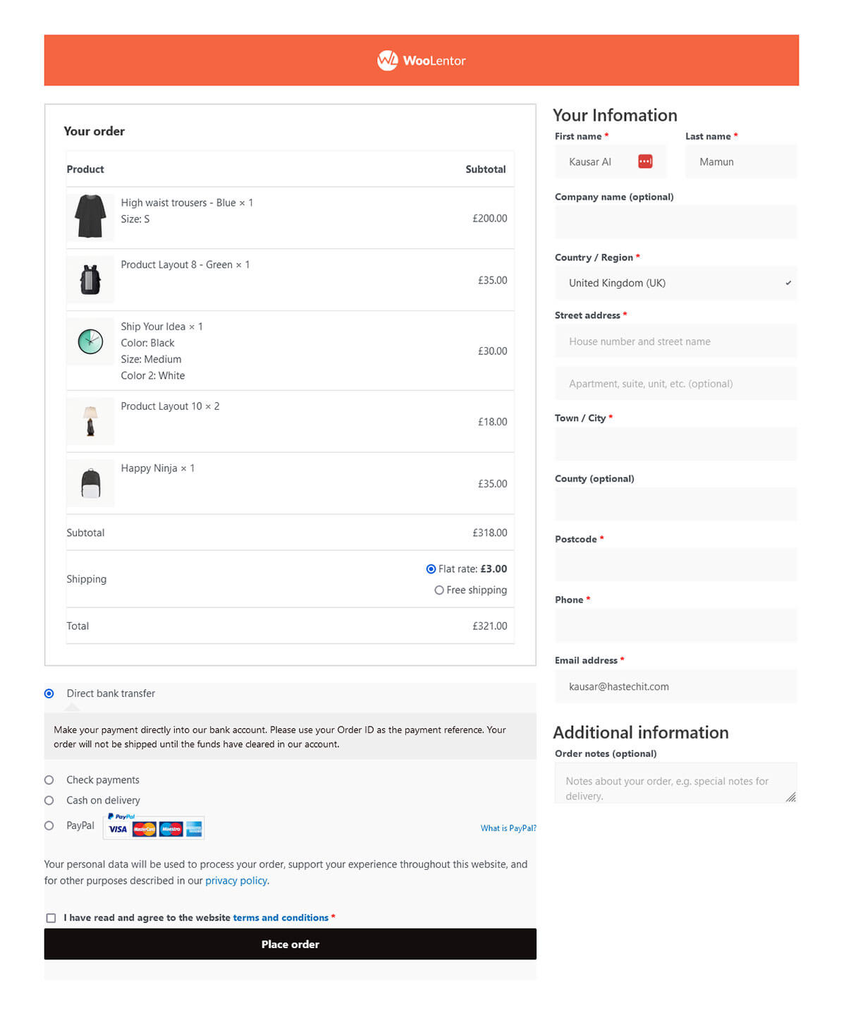 Checkout Gutenberg Template