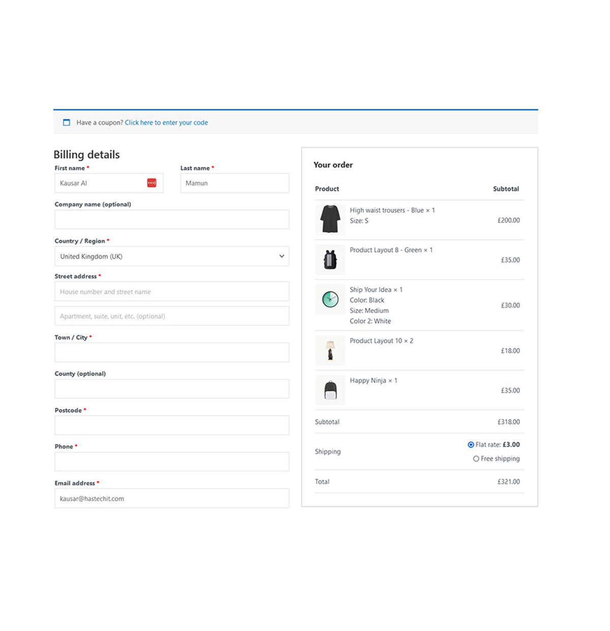 Checkout Gutenberg Template