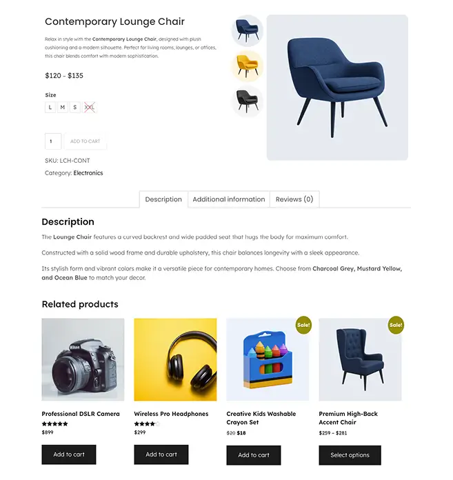 Circular Product Thumbnails Image