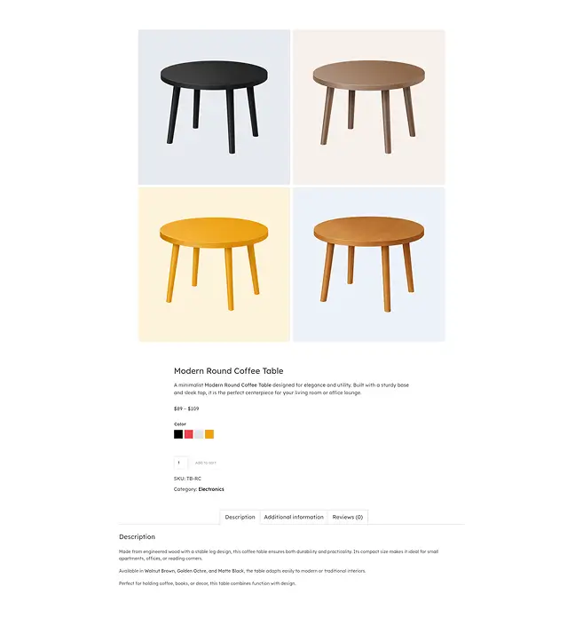 Product Page with Grid Thumbnails