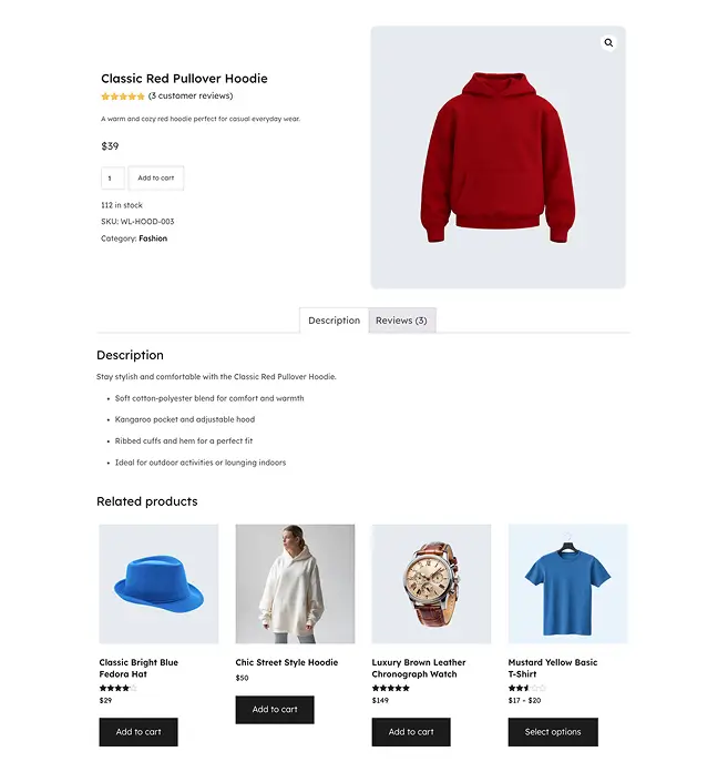 Product Page with Right-Side Thumbnail