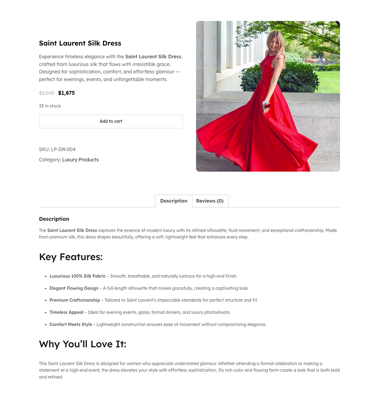 Single Product Page Thirteen