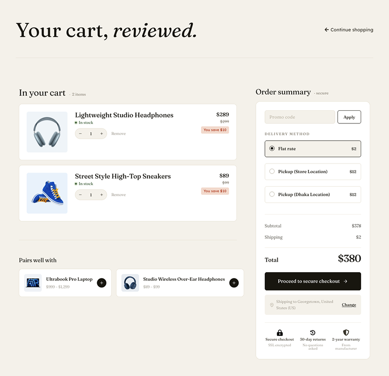 ShopLentor Cart Template