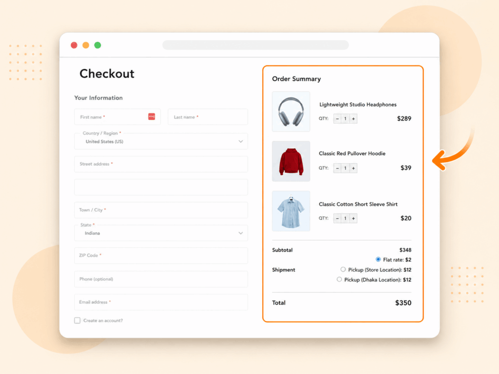 Checkout order review