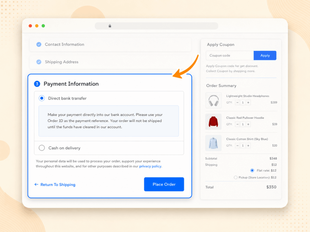 Checkout payment method
